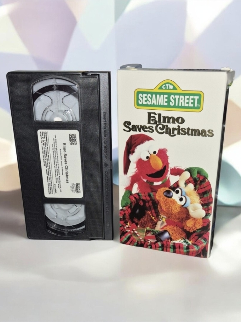 Sesame Street Elmo VHS Tape Black and Pink